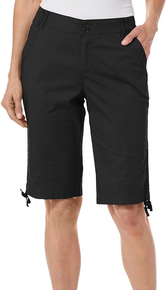Jason Maxwell Women's Adjustable Tie Bermuda Short, Black, 6